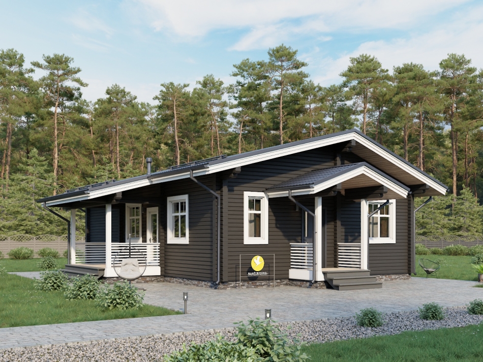 Проект одноэтажного дома из бруса 8,5 х 12 ДБ-3 Проект одноэтажного дома из бруса 8,5 х 12 ДБ-3