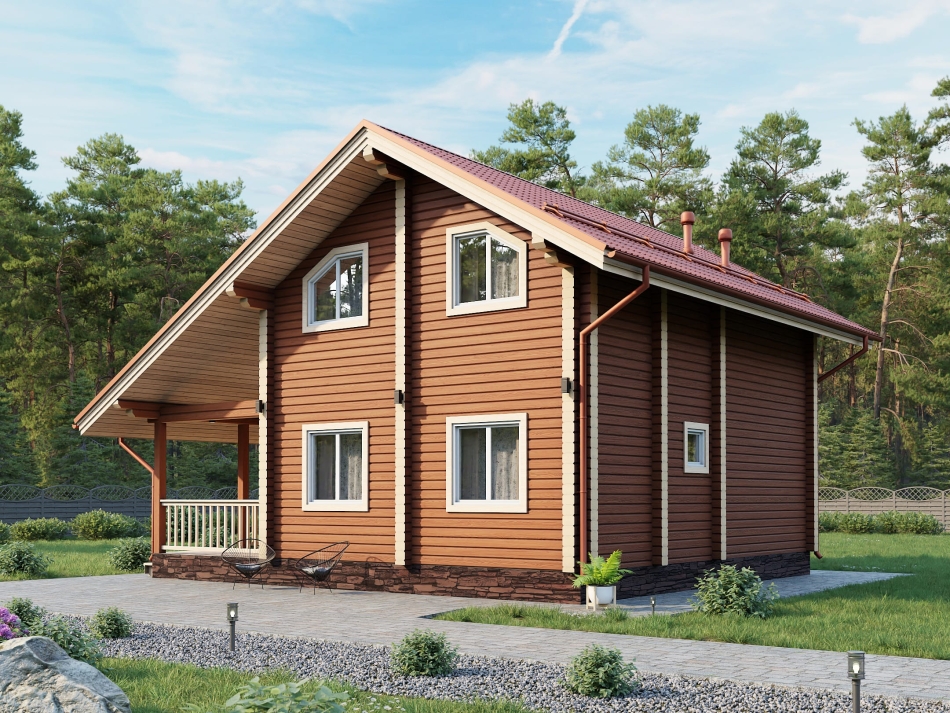 Деревянный дом из бруса 8х9 ДБ-78 Деревянный дом из бруса 8х9 ДБ-78