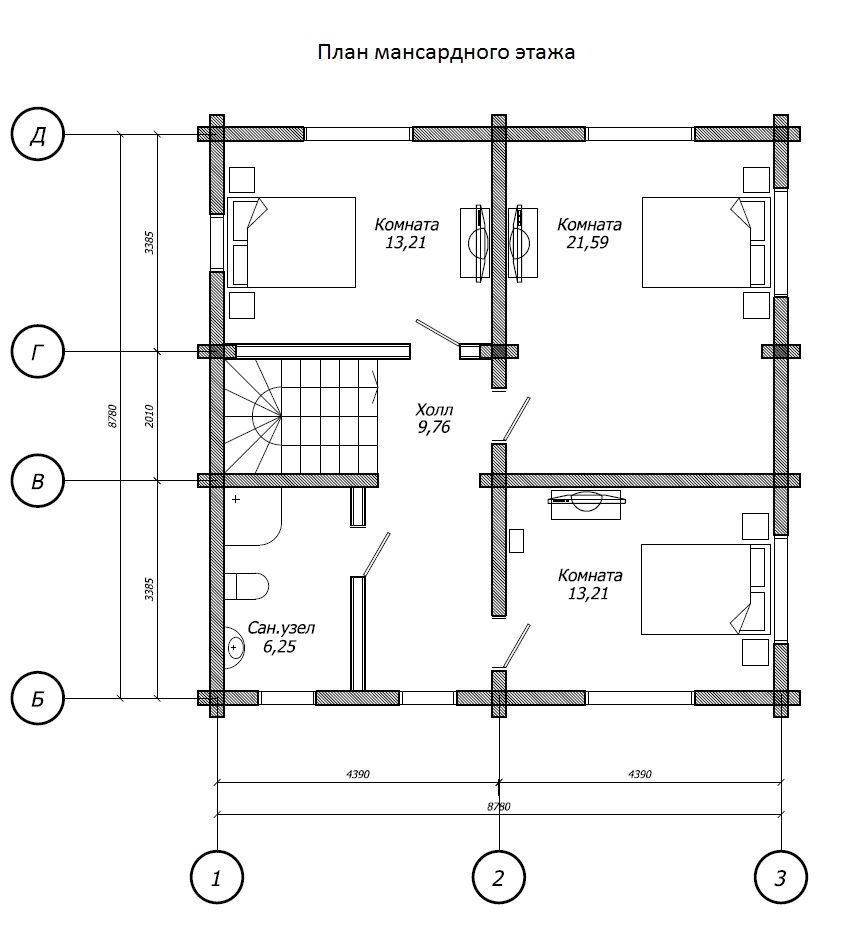 Планировка №2 - Дом из бруса в СНТ «Крутая гора» Планировка №2 - Дом из бруса в СНТ «Крутая гора»