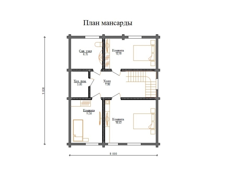 Планировка - Дом из бруса в Коккорево