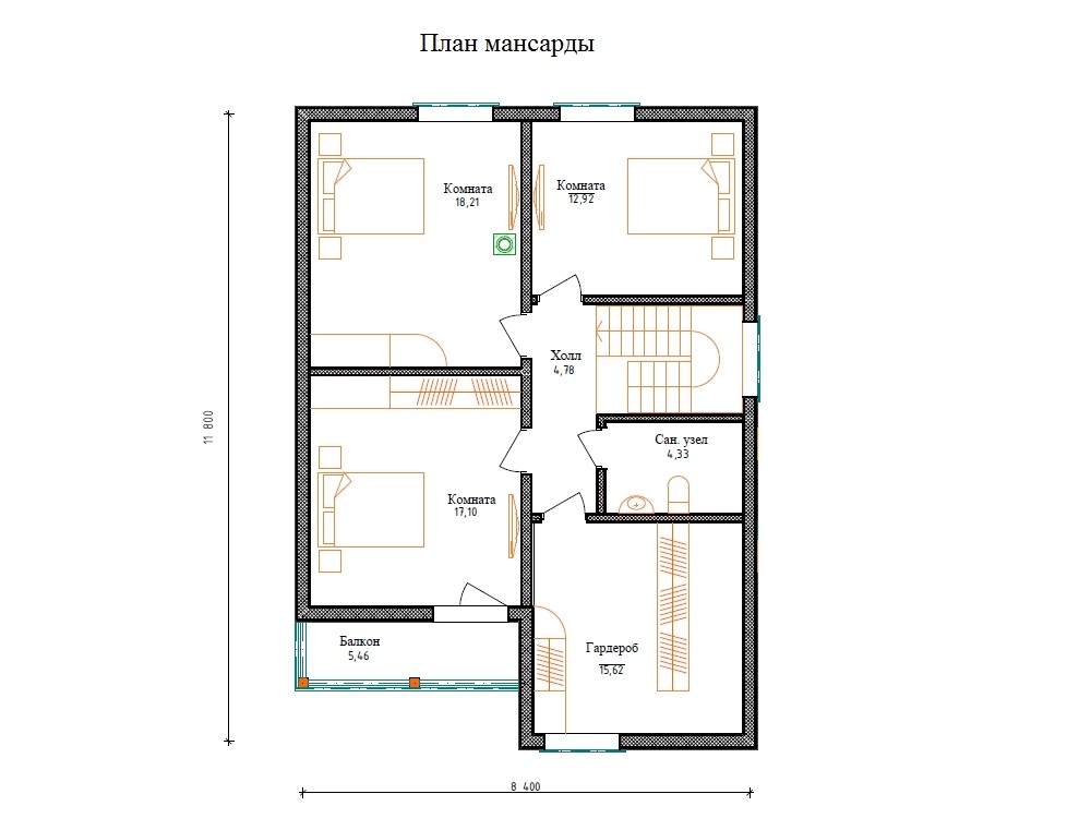 Планировка №2 - Каркасный дом в Рахье Планировка №2 - Каркасный дом в Рахье