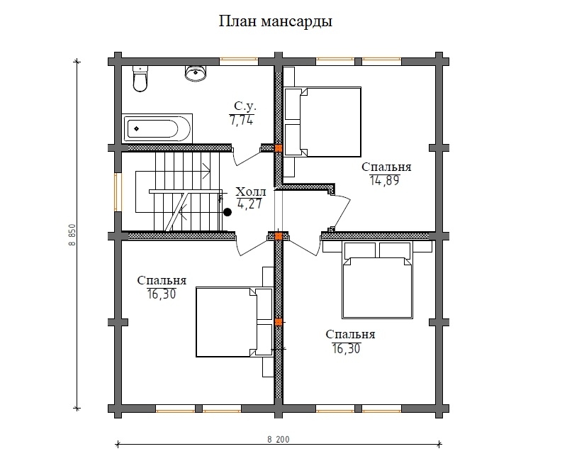 Планировка №2 - Дом из бруса в Орехово 2 Планировка №2 - Дом из бруса в Орехово 2