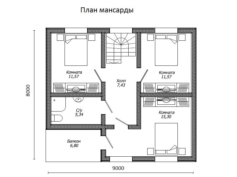 Планировка - Каркасный дом в Пупышево