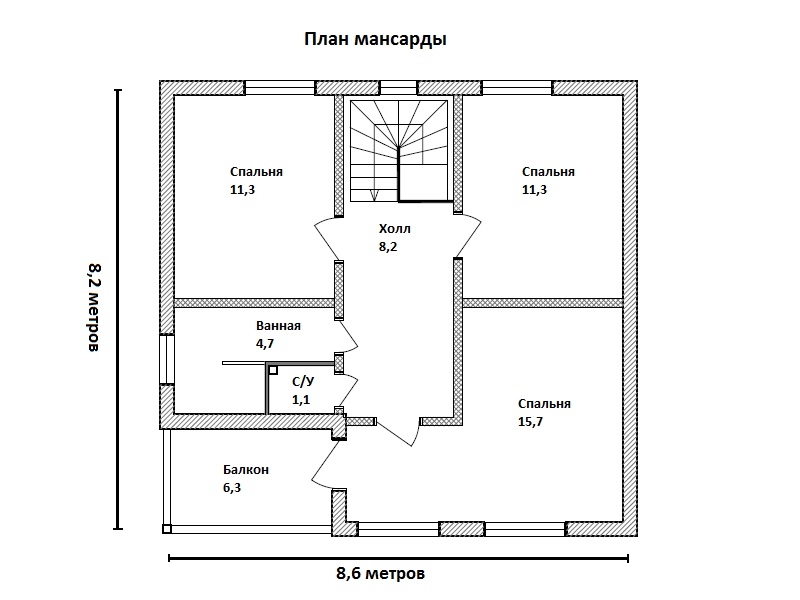Планировка №2 - Каркасный дом в СНТ «Урожай» Планировка №2 - Каркасный дом в СНТ «Урожай»