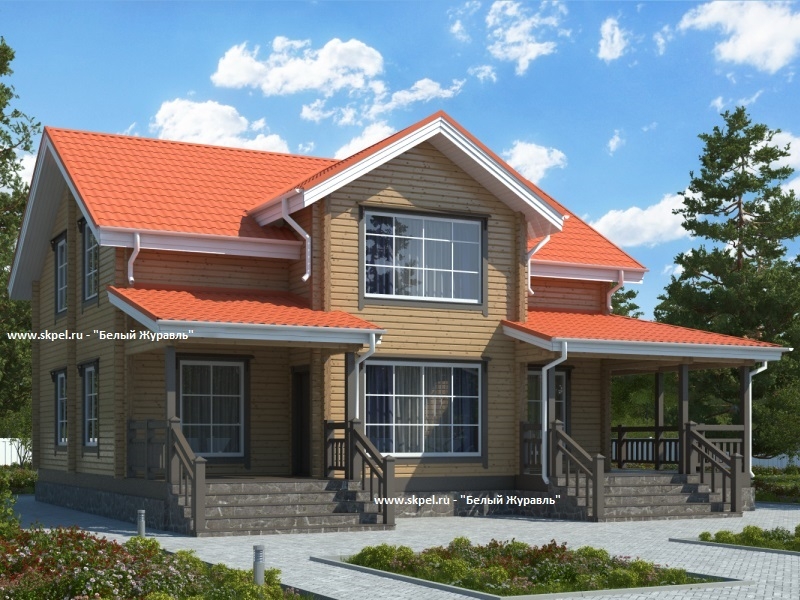 Дом из бруса с эркером 11 х 12 ДБ-92 Е Дом из бруса с эркером 11 х 12 ДБ-92 Е