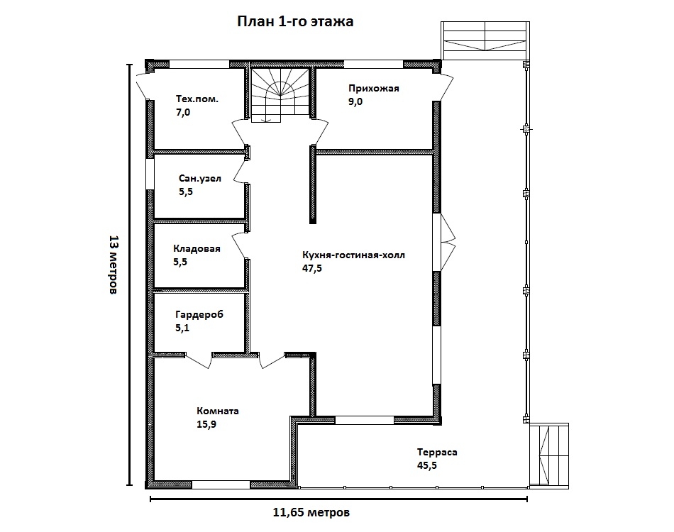 Планировка №1 - Каркасный дом в поселке Парголово Планировка №1 - Каркасный дом в поселке Парголово