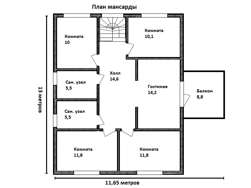 Планировка №2 - Каркасный дом в поселке Парголово Планировка №2 - Каркасный дом в поселке Парголово