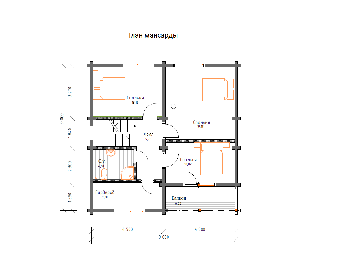 Планировка №2 - Дом из бруса в Васкелово Планировка №2 - Дом из бруса в Васкелово