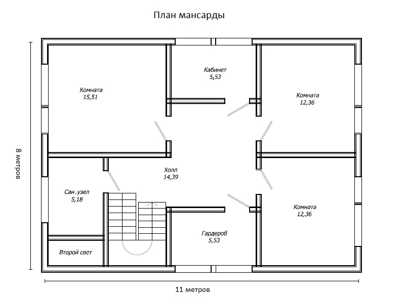 Планировка №2 - Брусовой дом в Елизаветинке Планировка №2 - Брусовой дом в Елизаветинке