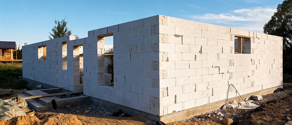 Кладка блоков из газобетона