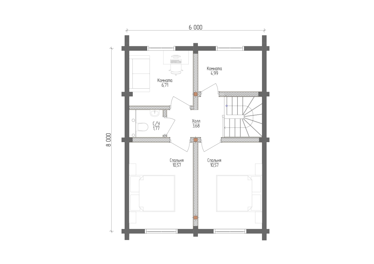 Планировка №2 - Дом в поселке Большое Поле