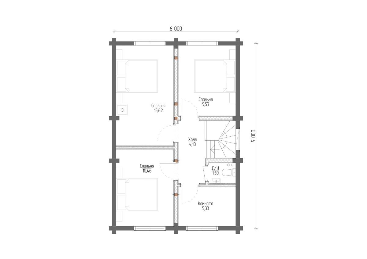 Планировка №2 - Дом в СНТ Гвардеец