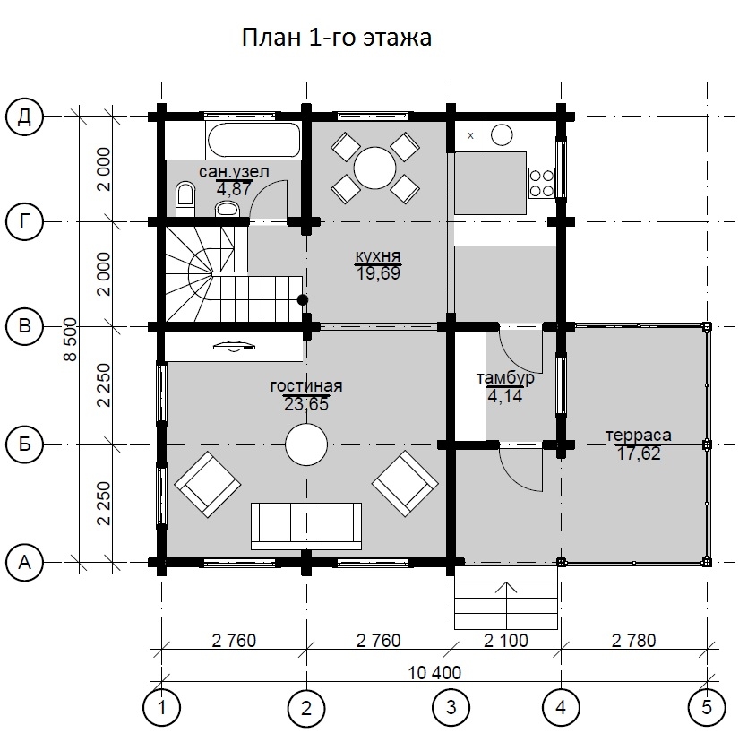 Планировка №1 - Брусовой дом в СНТ «Восход»