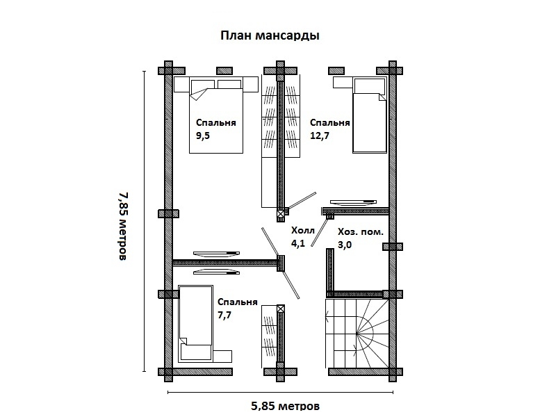 Планировка №2 - Брусовой дом в Павловске