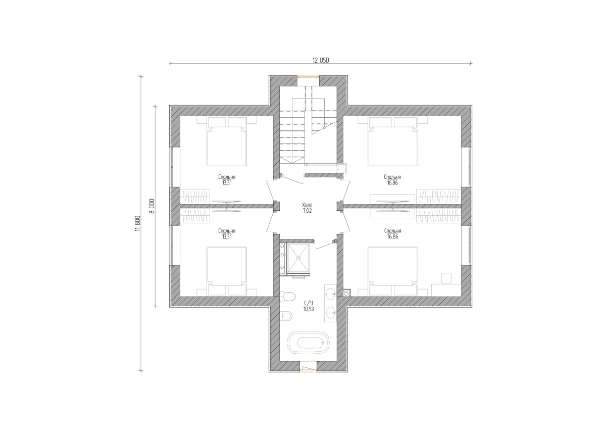 Планировка №2 - Дом в СНТ Озорной Ручей