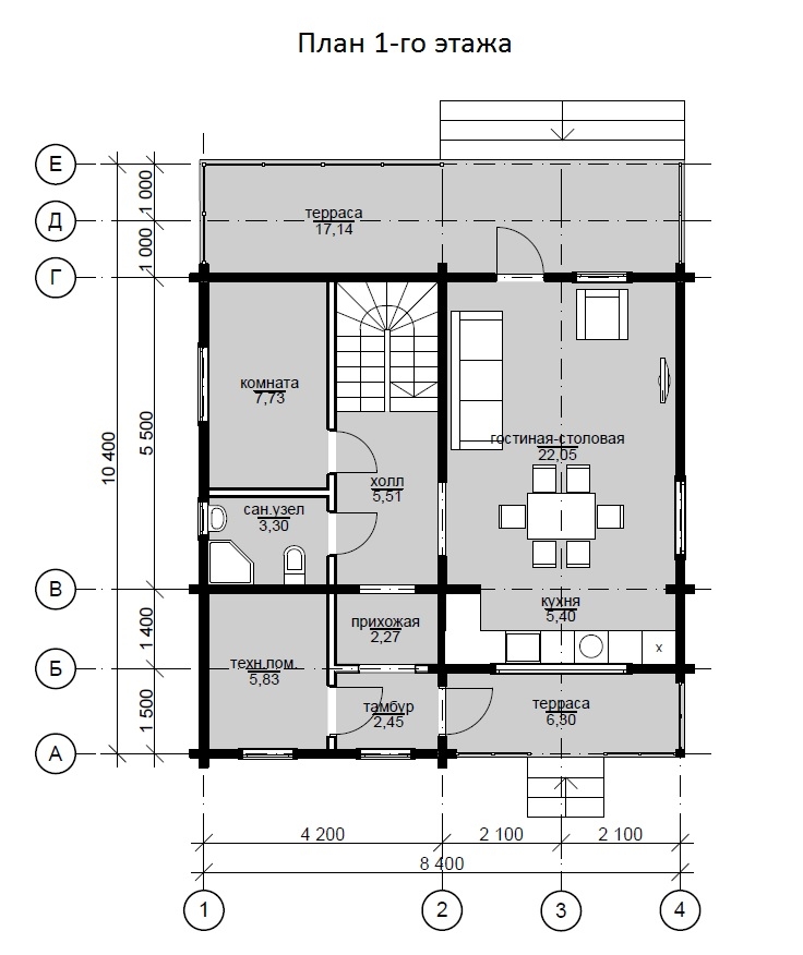 Планировка №1 - Брусовой дом в Турышкино Планировка №1 - Брусовой дом в Турышкино