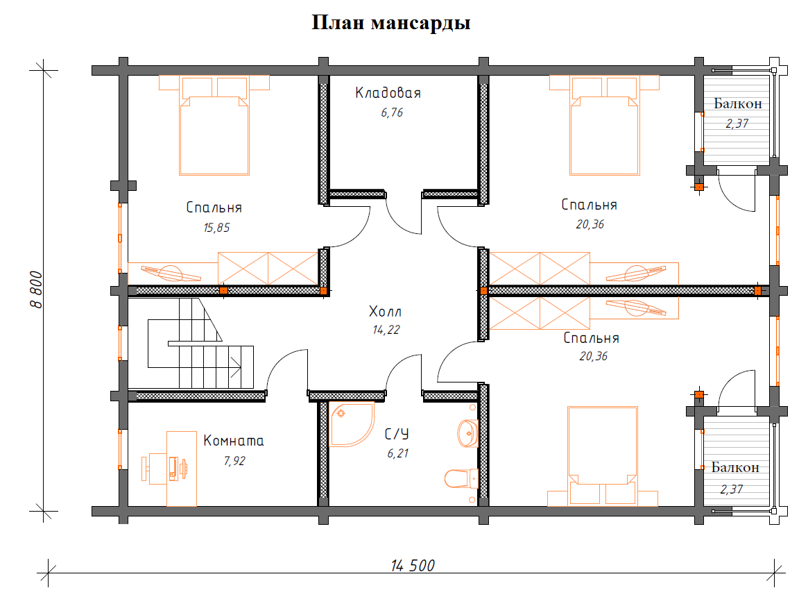 Планировка №2 - Дом из бруса в Бернгардовке Планировка №2 - Дом из бруса в Бернгардовке
