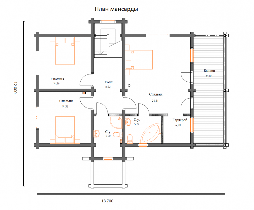 Планировка №2 - Комбинированный дом в Ганино Планировка №2 - Комбинированный дом в Ганино