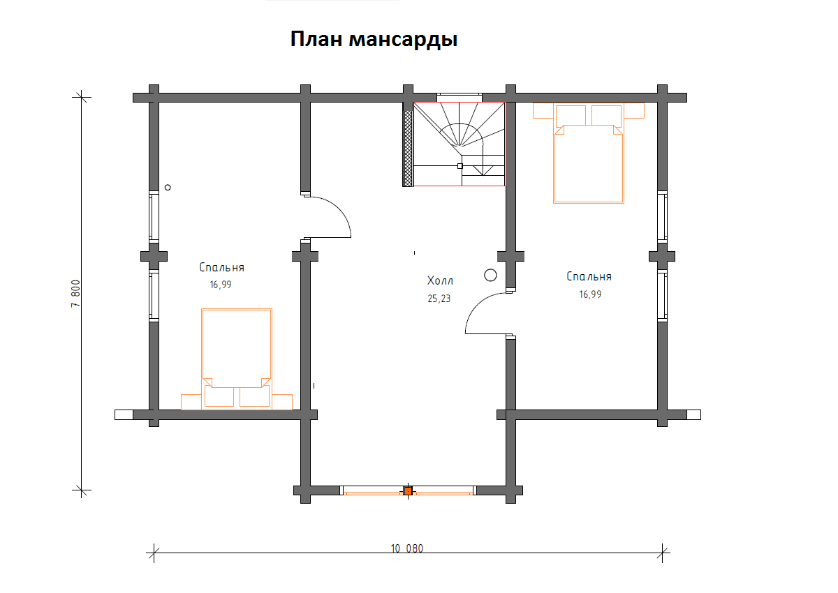 Планировка №2 - Дом из бруса в Колосково Планировка №2 - Дом из бруса в Колосково