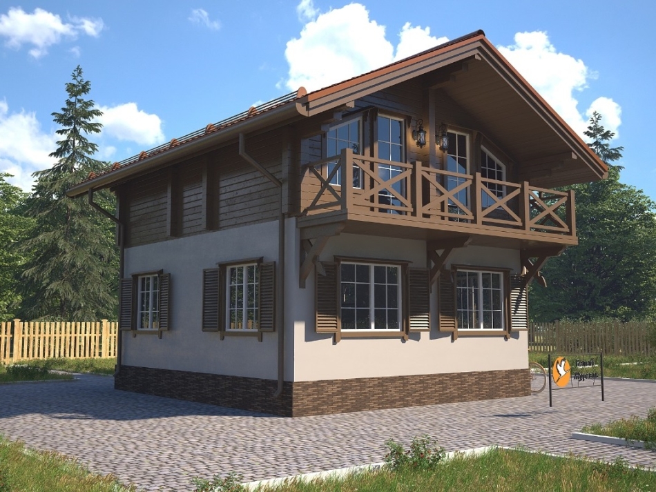 Комбинированный дом из бруса и газоблоков КД-7 Комбинированный дом из бруса и газоблоков КД-7