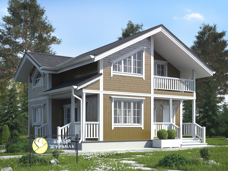 Каркасный дом 8х8 (Проект К-75)