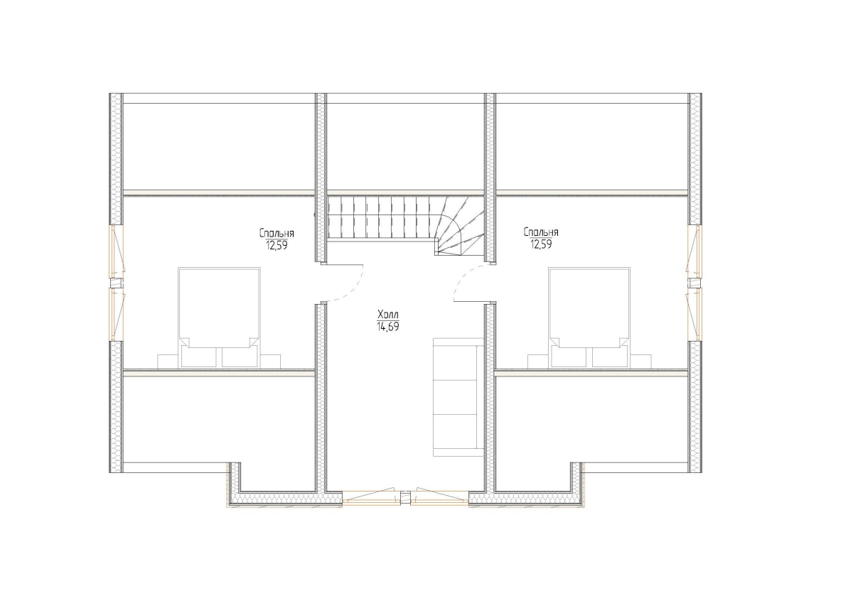 Планировка №2 - Дом каркасный 7х11 (Проект КН-5) Планировка №2 - Дом каркасный 7х11 (Проект КН-5)