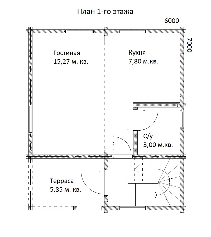 Планировка №1 - Брусовой дом в Токсово Планировка №1 - Брусовой дом в Токсово
