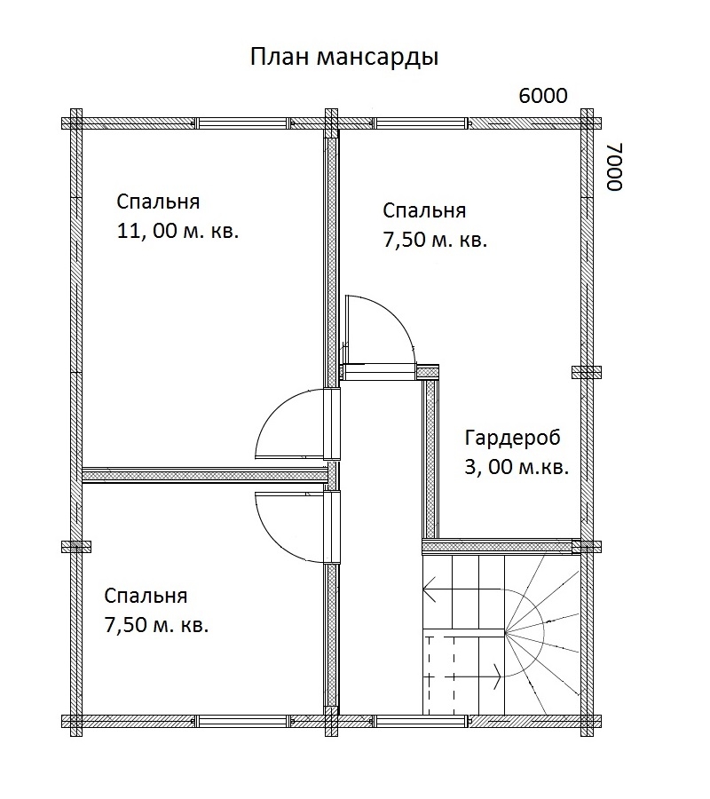 Планировка №2 - Брусовой дом в Токсово Планировка №2 - Брусовой дом в Токсово