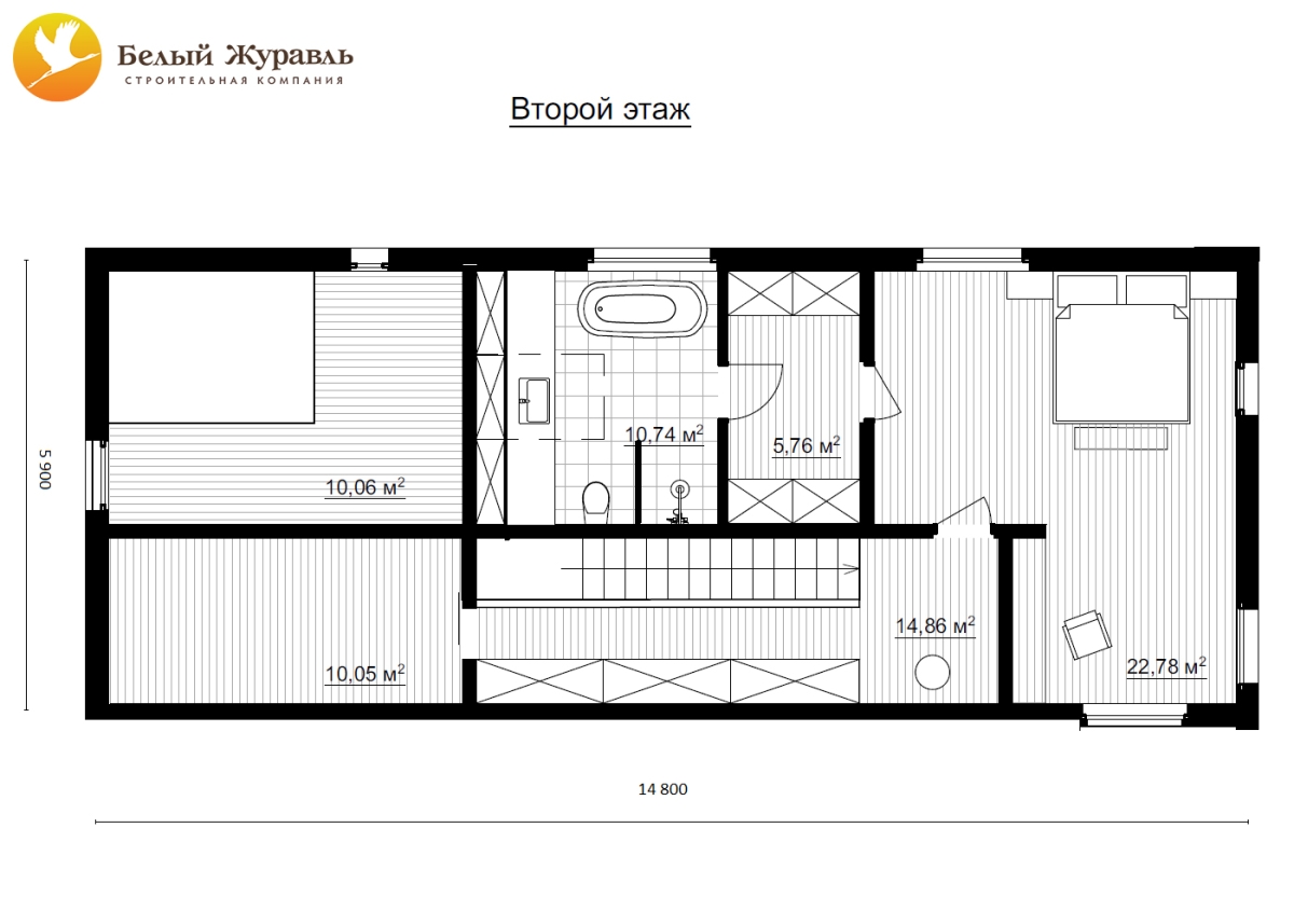 Планировка №2 - Каркасный дом в Цвелодубово