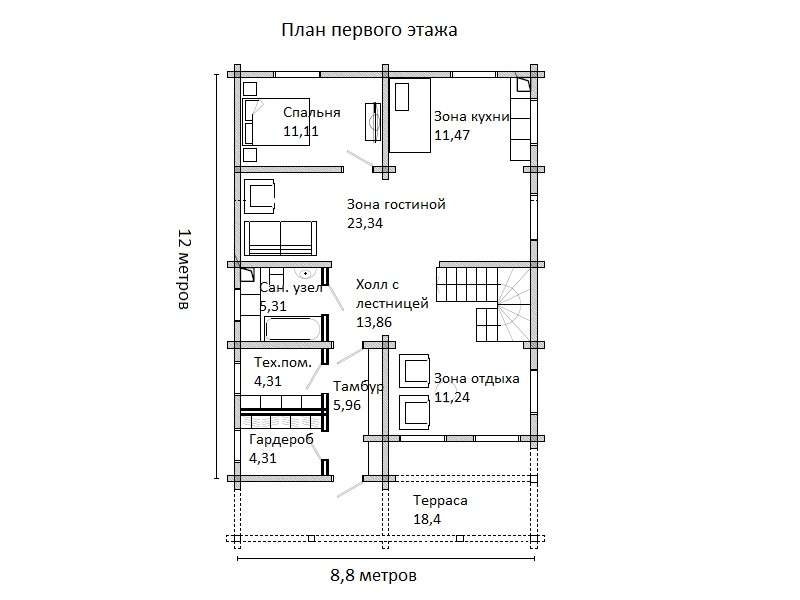 Планировка - Дом-музей из бруса во Всеволожске