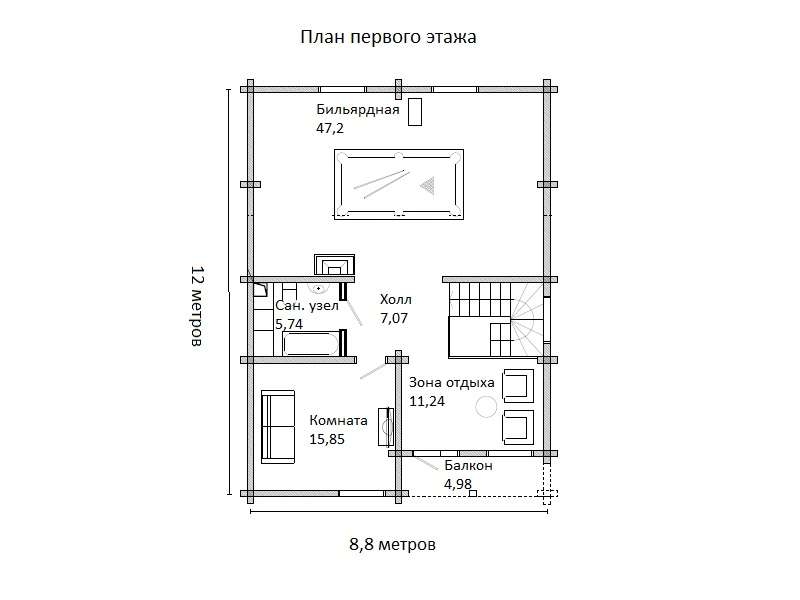 Планировка №2 - Дом-музей из бруса во Всеволожске