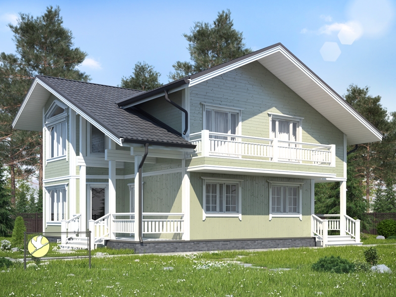 Каркасный дом 10х10 (Проект К-119) Каркасный дом 10х10 (Проект К-119)