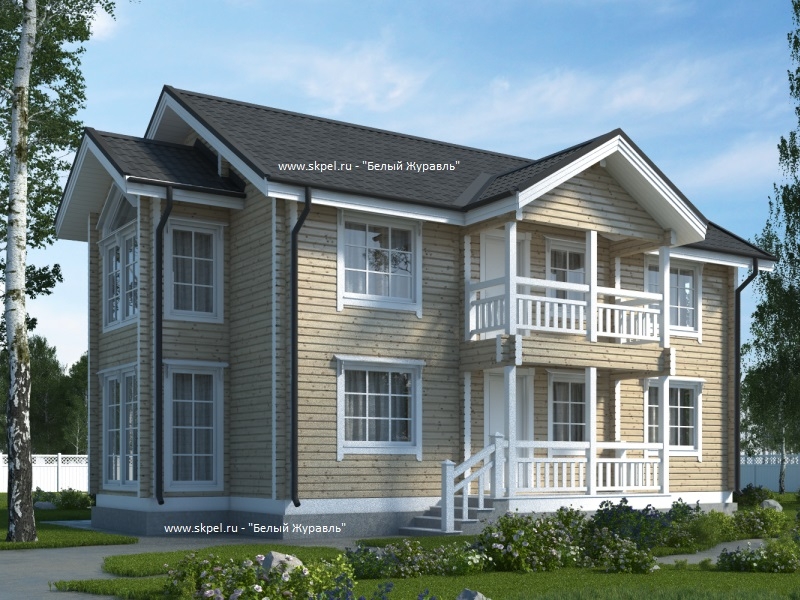 Дом из бруса с эркером 9х12 ДБ-110 Дом из бруса с эркером 9х12 ДБ-110