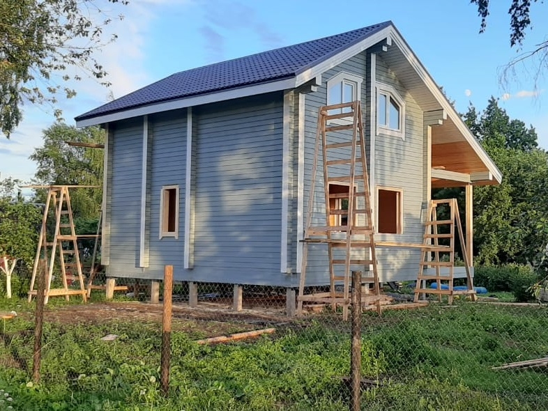 Брусовой дом в деревне Валдость