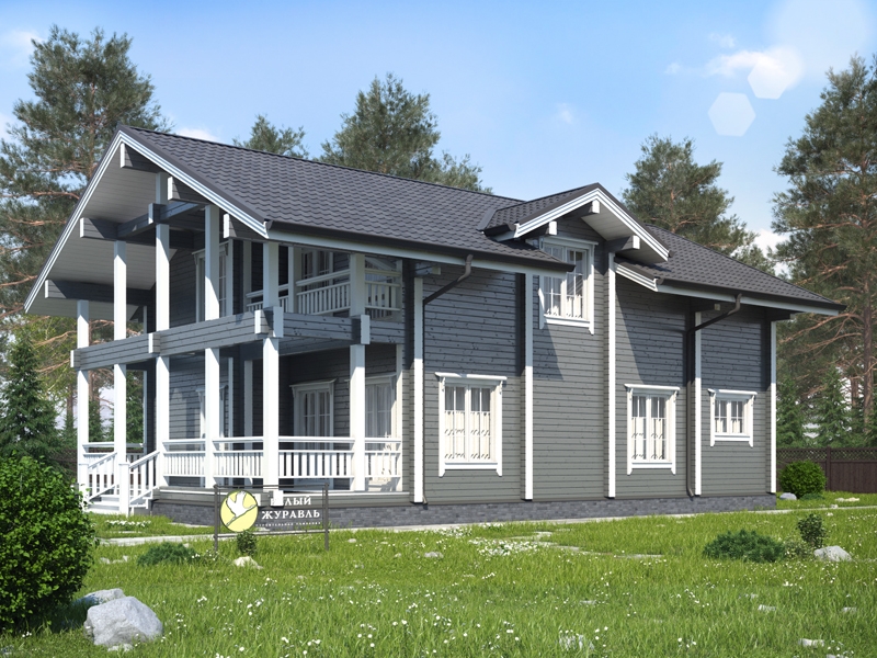 Полутораэтажный дом из бруса 9х12 ДБ-92 Полутораэтажный дом из бруса 9х12 ДБ-92