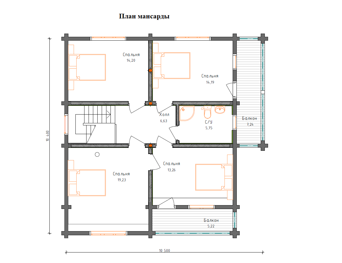 Планировка №2 - Дом из бруса (2) в Громово