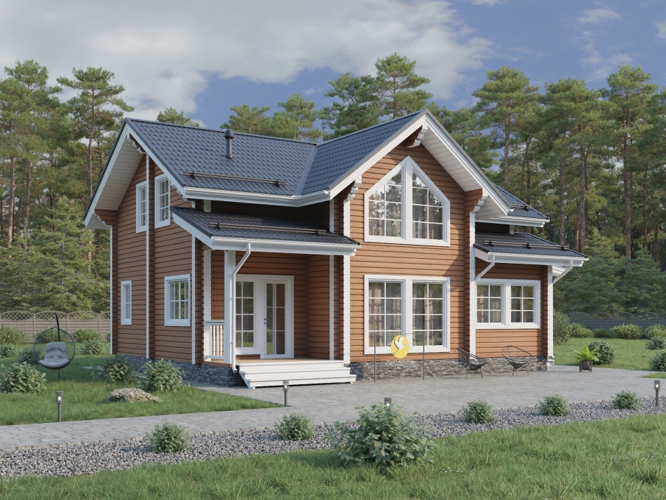 Дом из бруса 7х10 проект ДБ-70