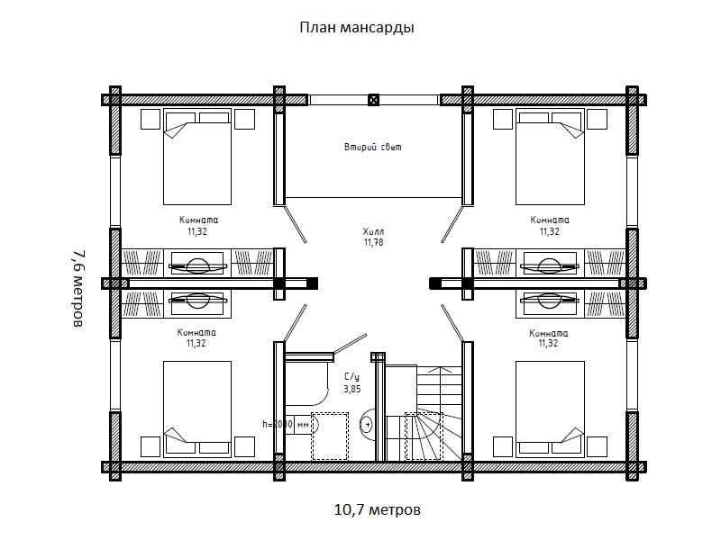 Планировка №2 - Брусовой дом в Горной Шальдихе 2