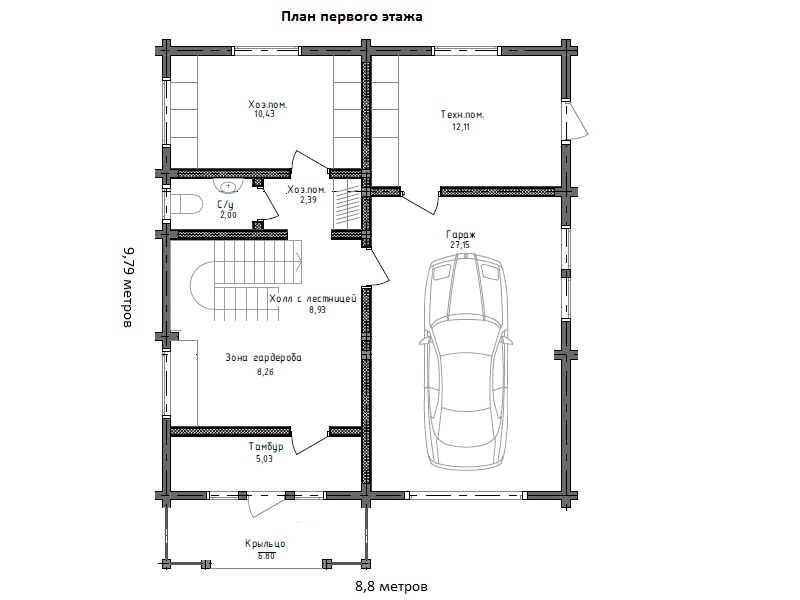 Планировка №1 - Брусовой дом в Пегелево
