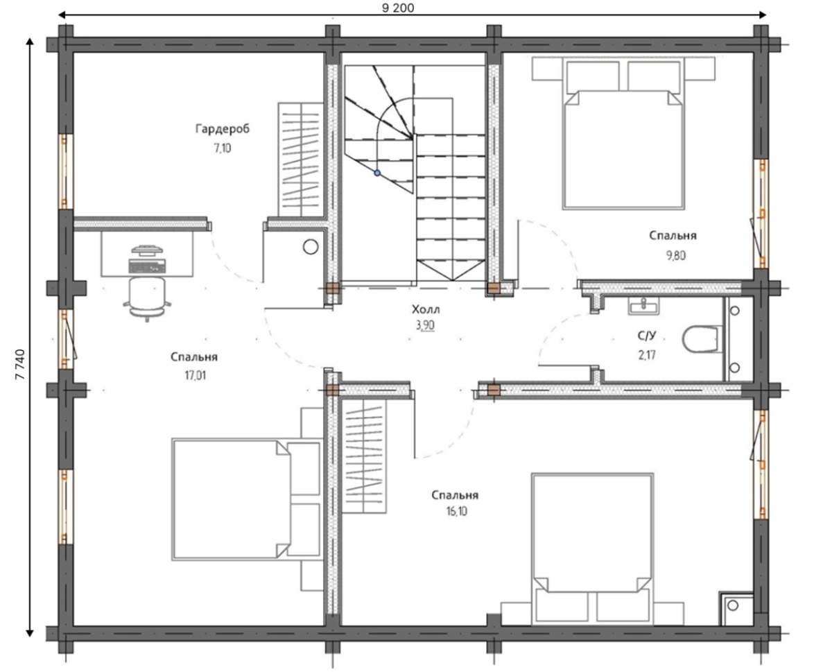 Планировка №2 - Комбинированный дом в посёлке Даймище