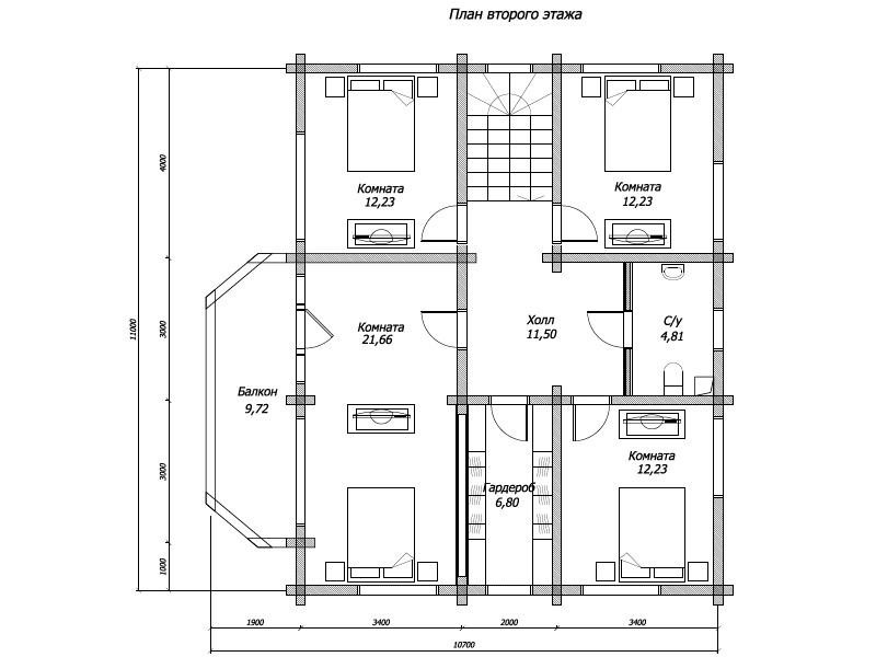 Планировка №2 - Брусовой дом в СНТ «Прилесный» Планировка №2 - Брусовой дом в СНТ «Прилесный»