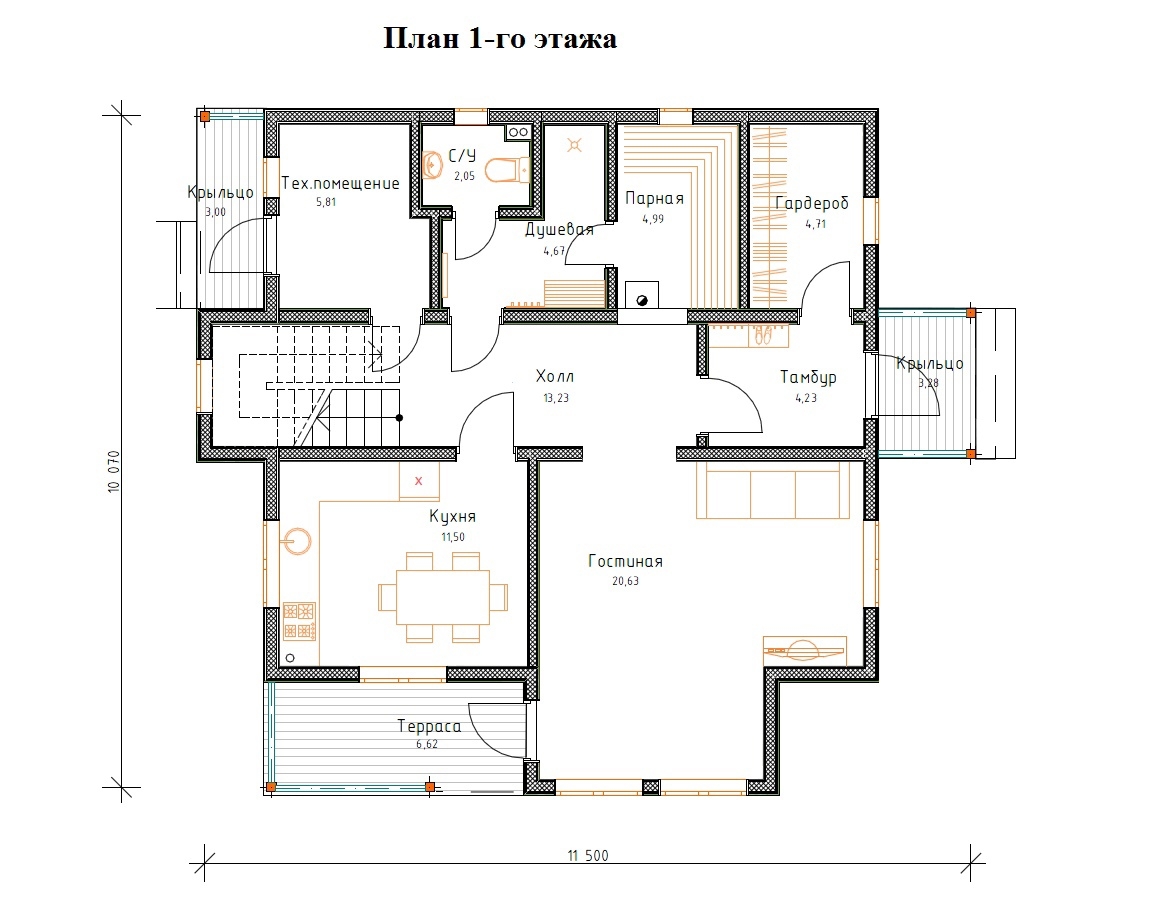Планировка №1 - Каркасный дом в Белоострове