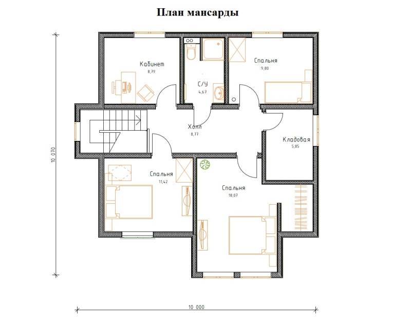 Планировка - Каркасный дом в Белоострове