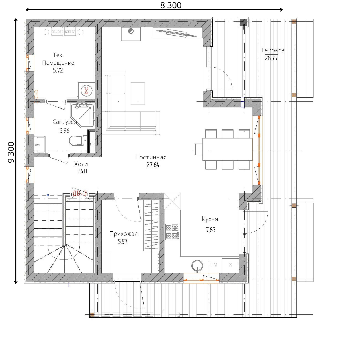 Планировка №1 - Комбинированный дом в КП Рублёвка