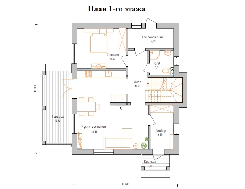 Планировка - Комбинированный дом в Агалатово