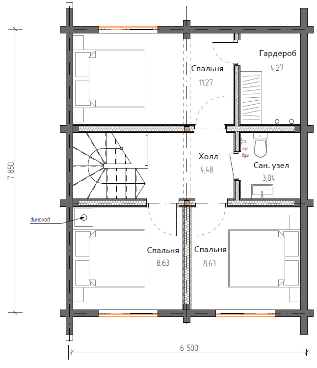 Планировка №2 - Дом из бруса в посёлке Куликово