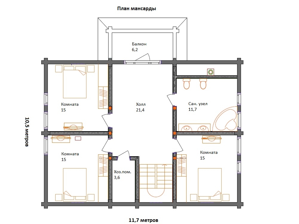 Планировка №2 - БРУСОВОЙ ДОМ В ОЗЕРКАХ Планировка №2 - БРУСОВОЙ ДОМ В ОЗЕРКАХ