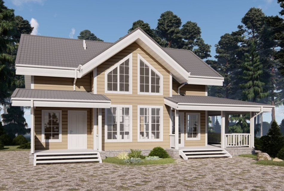 Каркасный дом 9х12 (Проект К-23) под ключ в СПб