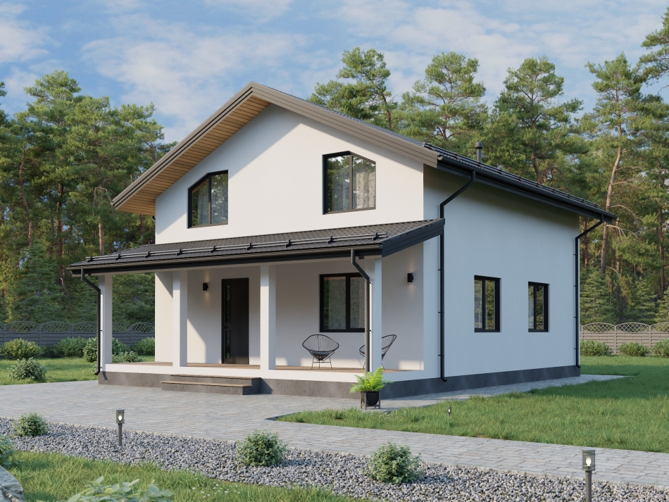 Полутораэтажный дом из газобетона 9Х10