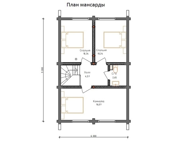 Планировка №2 - Дом из бруса в Ладоге